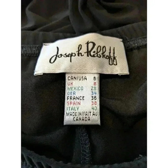 Joseph Ribkoff 3/4 Length Leggings Womens Size 6 Black  Sheer Ruched Ankle Gym - Picture 4 of 4